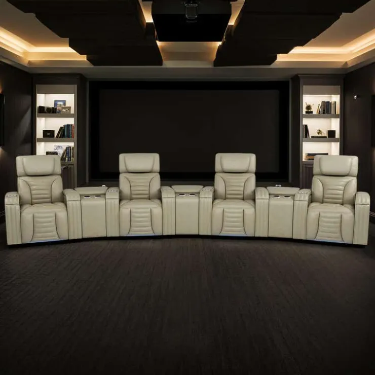 Power Modular Reclining Sofa with Massage, Heat, and Angular Consoles - 7 pcs BEIGE Sale