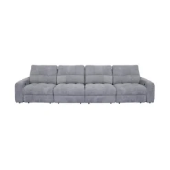 Power Modular Reclining Sofa - 4 pcs Grey Outlet