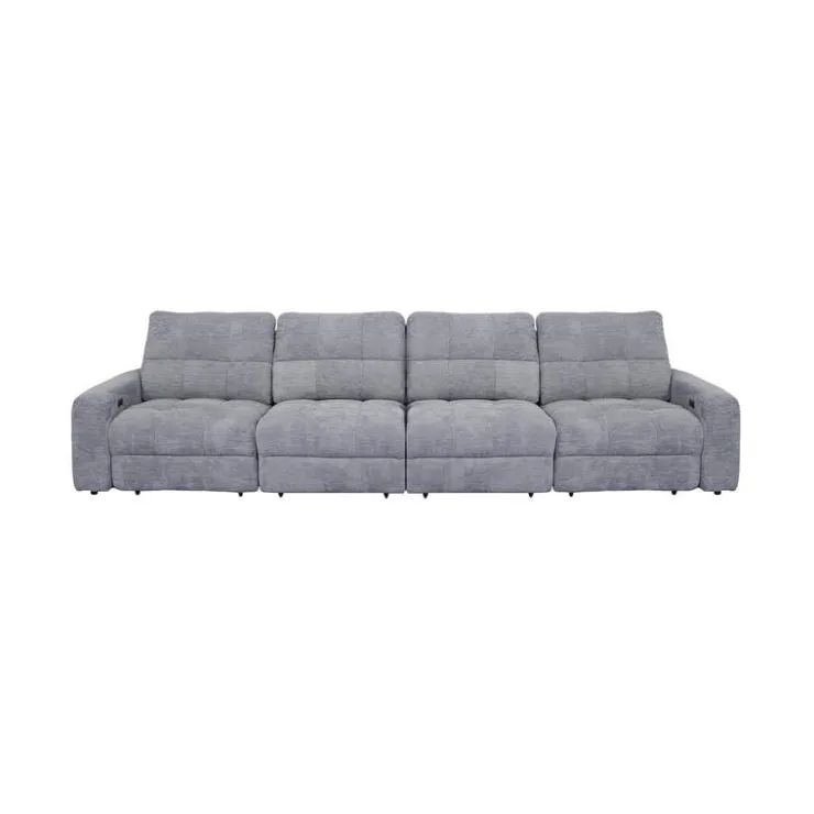 Power Modular Reclining Sofa - 4 pcs Grey Outlet