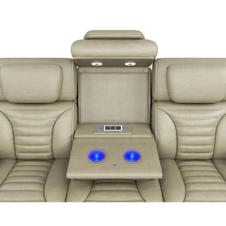 Power Modular Reclining Sofa with Massage, Heat, and Drop-Down Backrest - 3 pcs BEIGE Best
