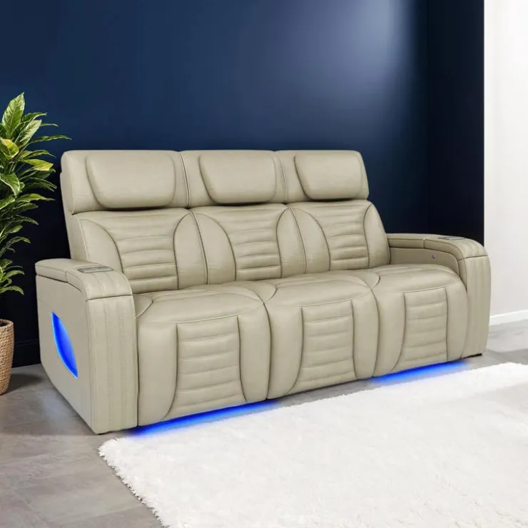 Power Modular Reclining Sofa with Massage, Heat, and Drop-Down Backrest - 3 pcs BEIGE Best