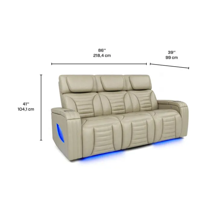 Power Modular Reclining Sofa with Massage, Heat, and Drop-Down Backrest - 3 pcs BEIGE Best