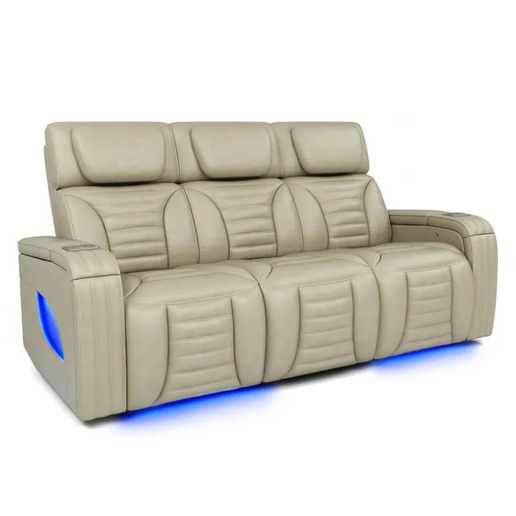 Power Modular Reclining Sofa with Massage, Heat, and Drop-Down Backrest - 3 pcs BEIGE Best