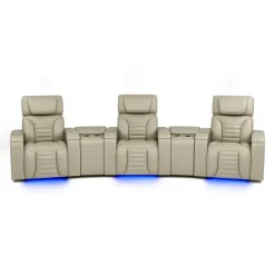 Power Modular Reclining Sofa with Massage, Heat, and Angular Consoles - 5 pcs BEIGE Clearance