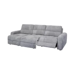 Power Modular Reclining Sofa with 1 Slider and Chaise - 3 pcs Grey Sale