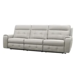 Power Modular Reclining Sofa with Fold-Down Backrest - 3 pcs Beige/Light Grey Sale