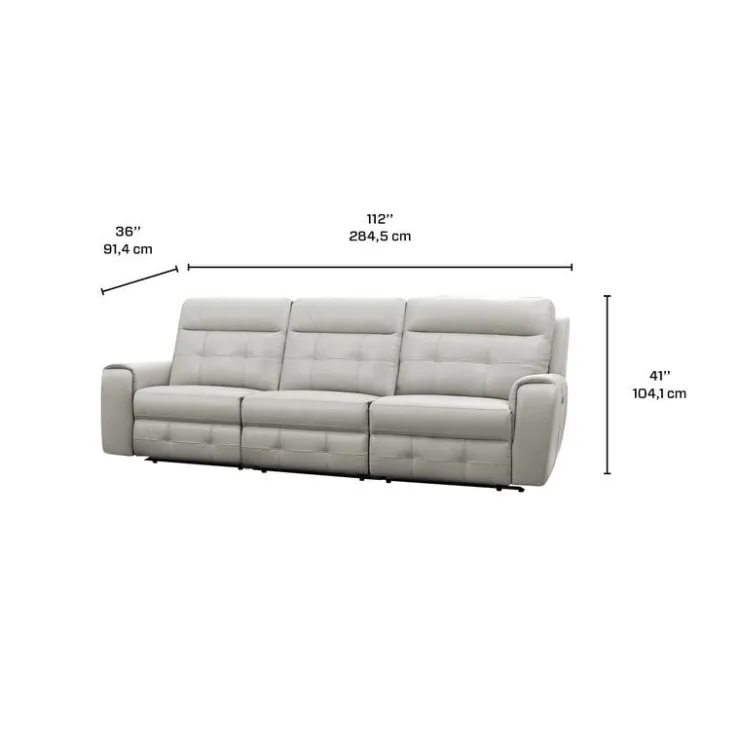 Power Modular Reclining Sofa with Fold-Down Backrest - 3 pcs Beige/Light Grey Sale