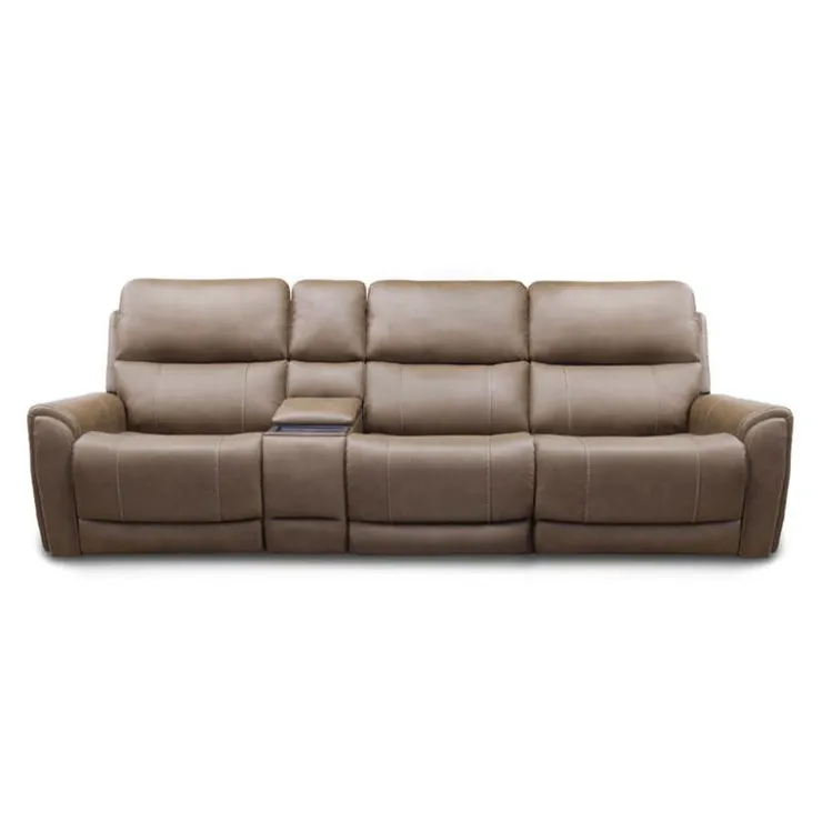 Power Modular Reclining Sofa with Console - 4 pcs Cappuccino Clearance