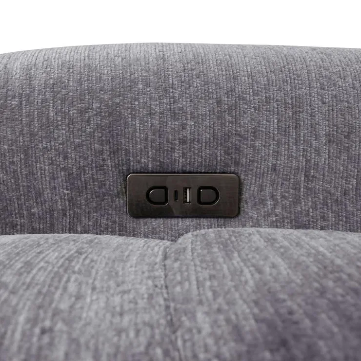Power Modular Reclining Sectional with 1 Slider and Left-Side Chaise with Storage - 4 pcs Grey Clearance