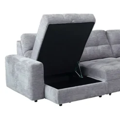 Power Modular Reclining Sectional with 2 Sliders and Right-Side Chaise with Storage - 4 pcs Grey