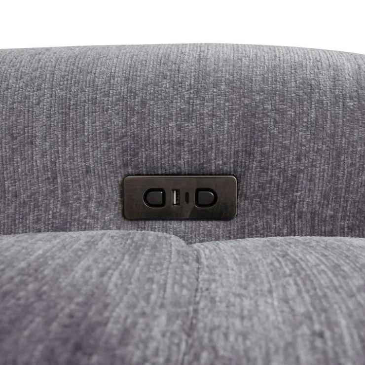 Power Modular Reclining Sectional with 2 Sliders and Right-Side Chaise with Storage - 4 pcs Grey