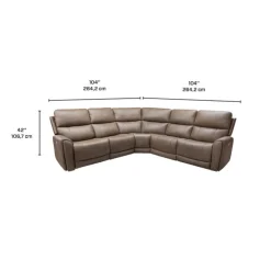 Power Modular Reclining Sectional - 5 pcs Cappuccino