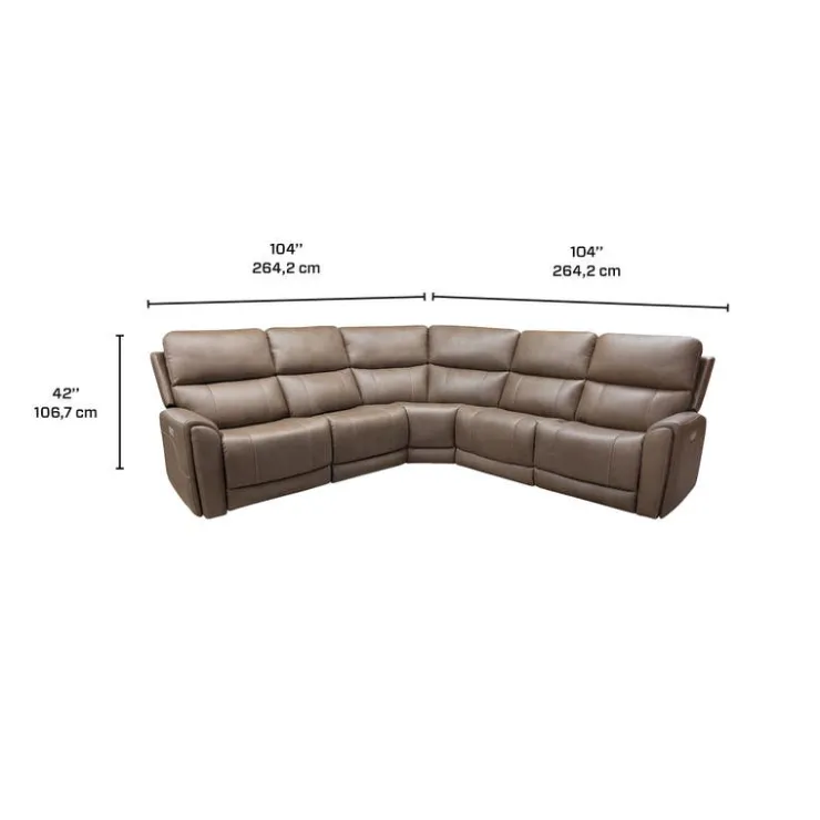 Power Modular Reclining Sectional - 5 pcs Cappuccino