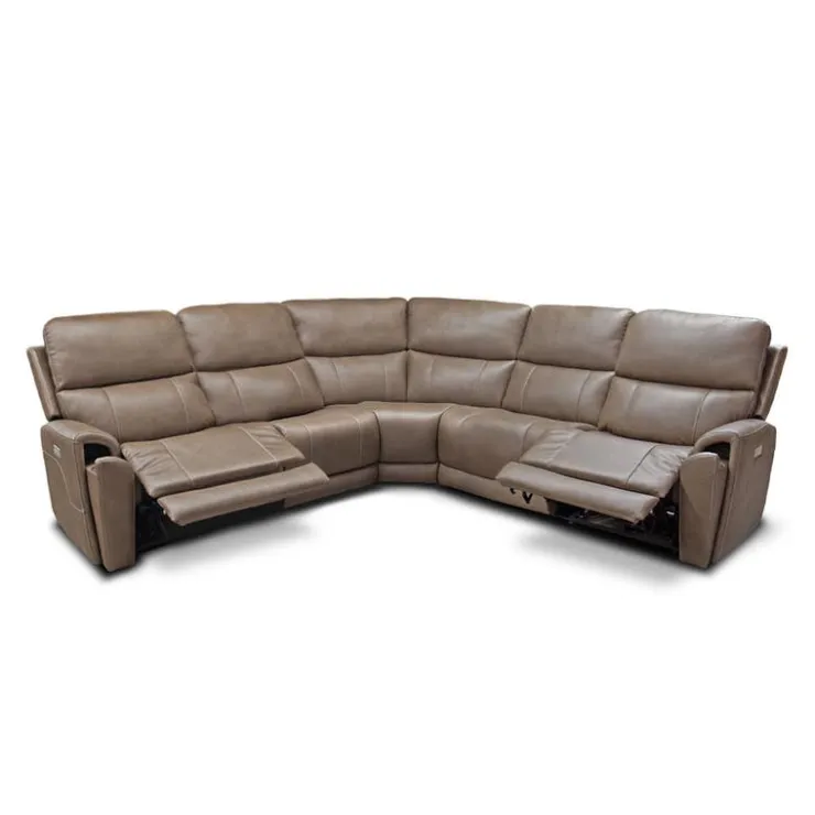 Power Modular Reclining Sectional - 5 pcs Cappuccino