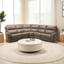 Power Modular Reclining Sectional - 5 pcs Cappuccino