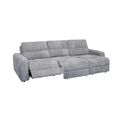 Power Modular Reclining Sofa with 1 Slider and Chaise - 3 pcs Grey Hot