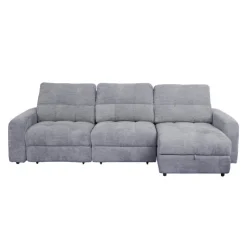 Power Modular Sofa with 2 Sliders and Right-Side Chaise with Storage - 3 pcs Grey Sale