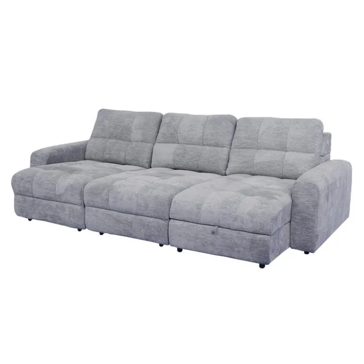 Power Modular Sofa with 2 Sliders and Right-Side Chaise with Storage - 3 pcs Grey Sale