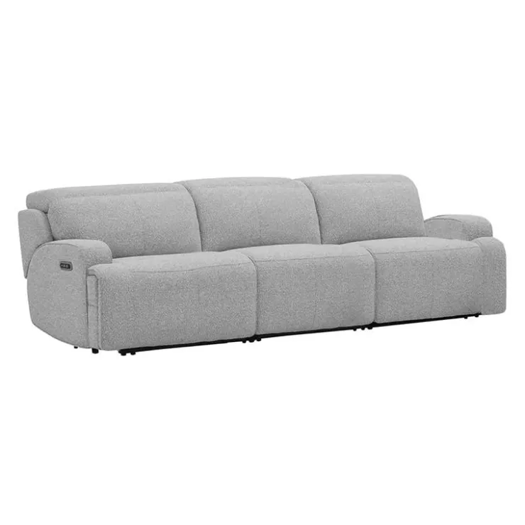 Power Modular Sofa with Adjustable Headrests - 3 pcs Grey