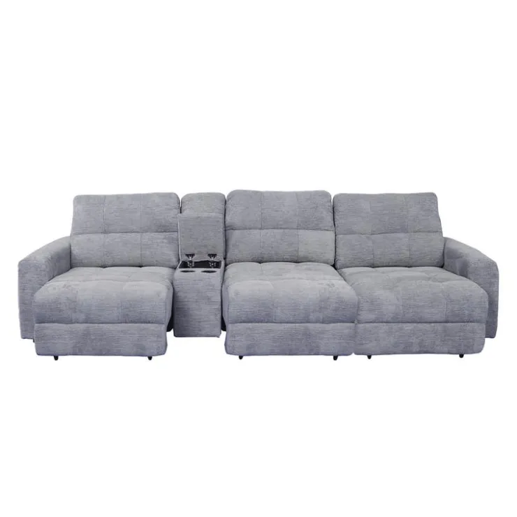 Power Modular Sofa with Sliders and Console - 4 pcs Grey Sale