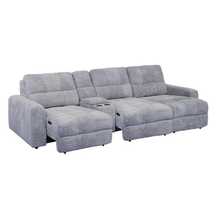 Power Modular Sofa with Sliders and Console - 4 pcs Grey Sale