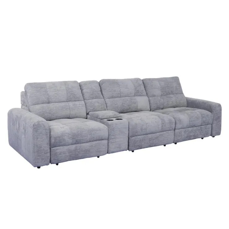Power Modular Sofa with Sliders and Console - 4 pcs Grey Sale