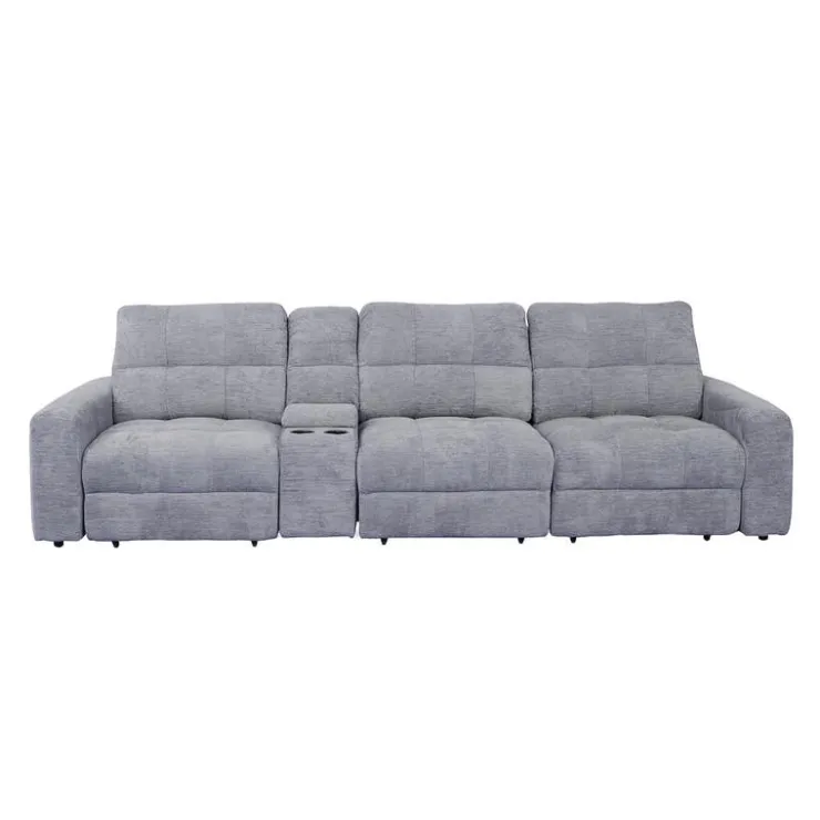 Power Modular Sofa with Sliders and Console - 4 pcs Grey Sale