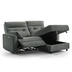 Power Recliner Loveseat and Right-Facing Chaise with Storage - Grey Outlet