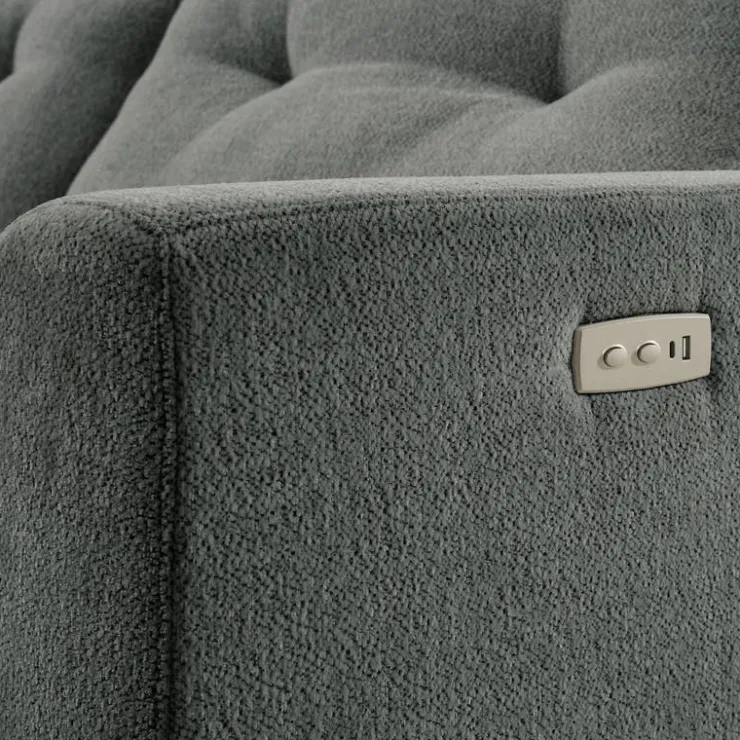 Power Recliner Loveseat and Left-Facing Chaise with Storage - Grey Clearance