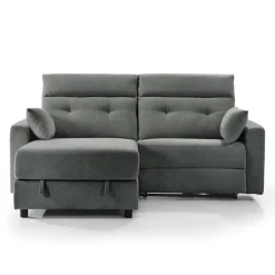 Power Recliner Loveseat and Left-Facing Chaise with Storage - Grey Clearance