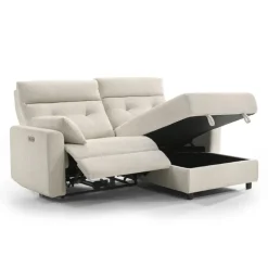Power Recliner Loveseat and Right-Facing Chaise with Storage - Beige Clearance