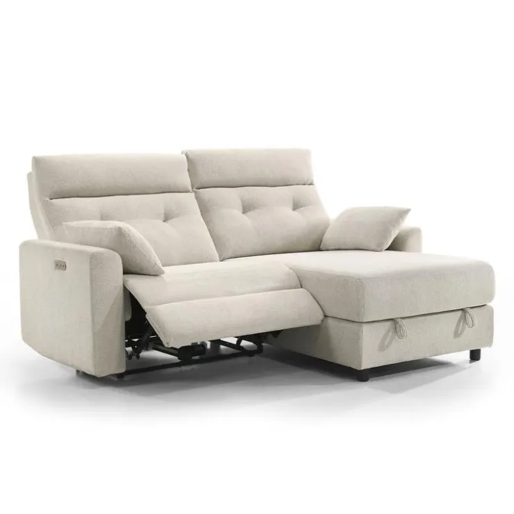 Power Recliner Loveseat and Right-Facing Chaise with Storage - Beige Clearance