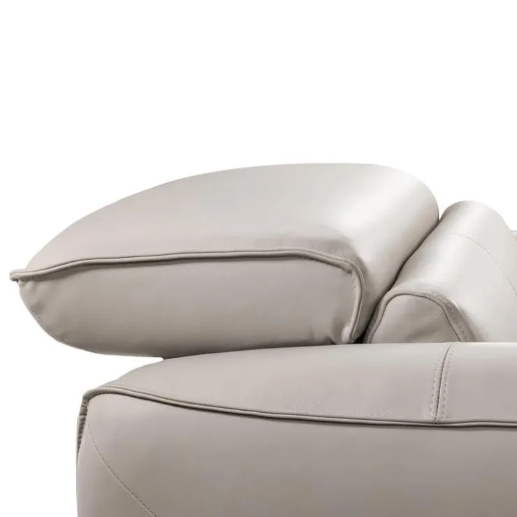 HTL Power Recliner with Adjustable Headrest - Genuine Leather Oatmeal Beige Sale