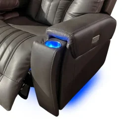 Power Recliner with Adjustable Headrest Grey Discount