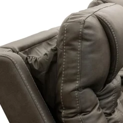 Power Recliner with Adjustable Headrest Grey Discount