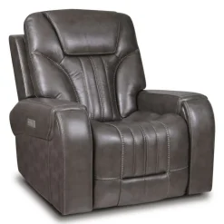 Power Recliner with Adjustable Headrest Grey Discount