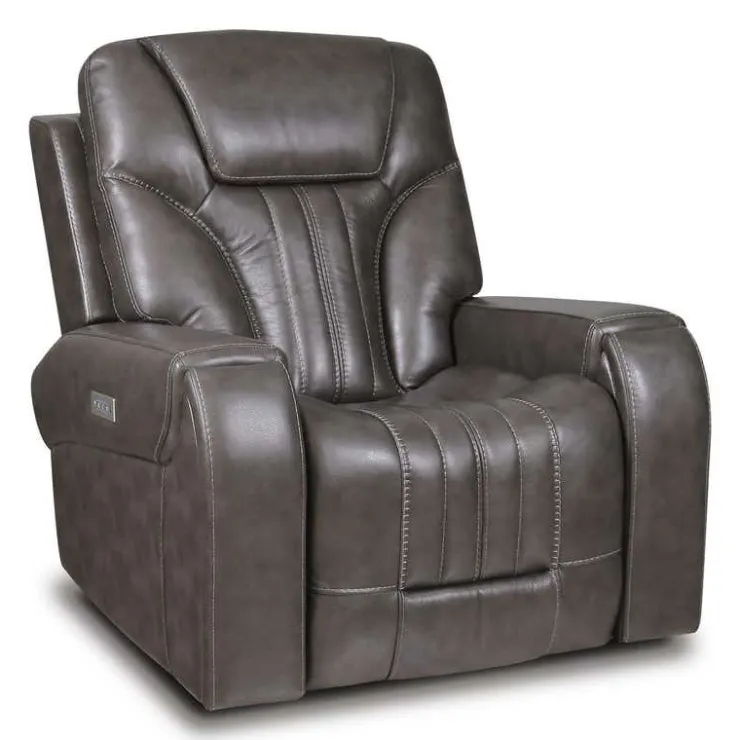 Power Recliner with Adjustable Headrest Grey Discount