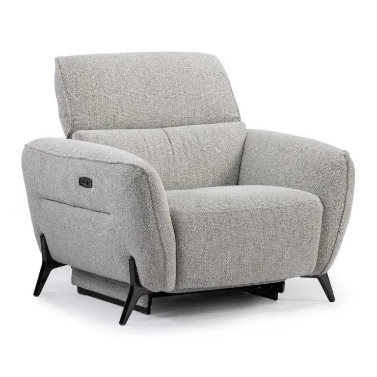 HTL Power Recliner with Adjustable Headrest - Fabric Beige Outlet