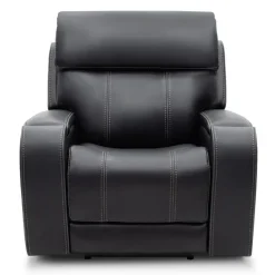 Power Recliner with Adjustable Headrest, Retractable Controls and Immersive Sound System Black Outlet