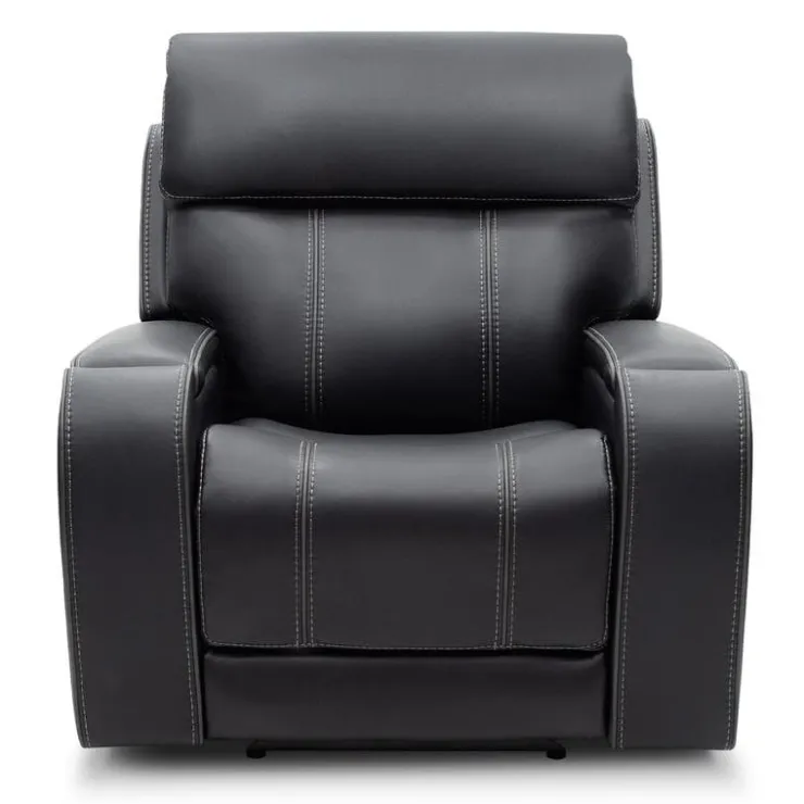 Power Recliner with Adjustable Headrest, Retractable Controls and Immersive Sound System Black Outlet