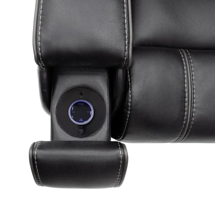 Power Recliner with Adjustable Headrest, Retractable Controls and Immersive Sound System Black Outlet