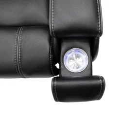 Power Recliner with Adjustable Headrest, Retractable Controls and Immersive Sound System Black Outlet