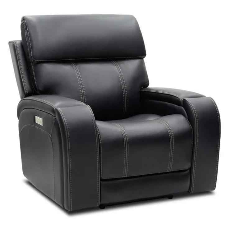 Power Recliner with Adjustable Headrest, Retractable Controls and Immersive Sound System Black Outlet