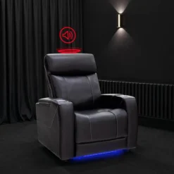 Power Recliner with Built-In Audio System - Black Best