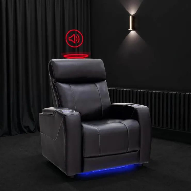 Power Recliner with Built-In Audio System - Black Best