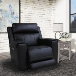 Power Recliner with Massage, Heat, and Retractable Console with Built-In Sound System Black Hot