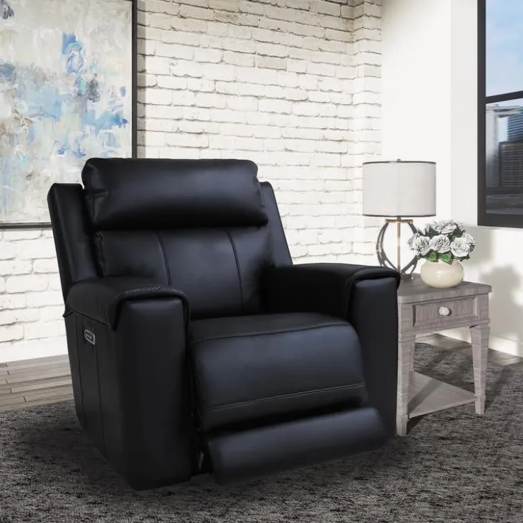 Power Recliner with Massage, Heat, and Retractable Console with Built-In Sound System Black Hot