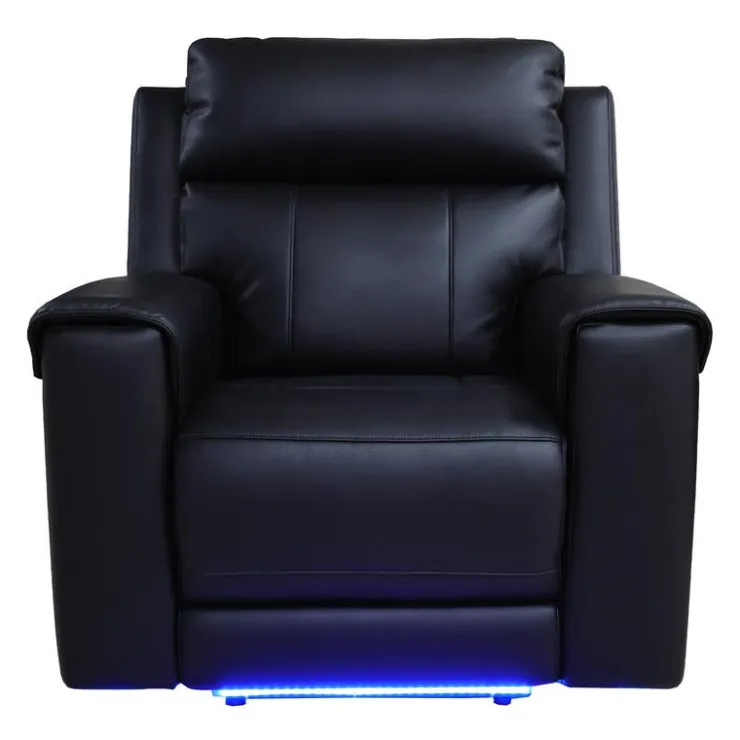 Power Recliner with Massage, Heat, and Retractable Console with Built-In Sound System Black Hot