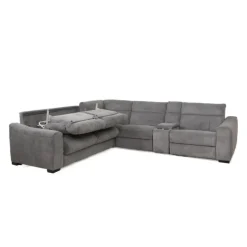 Power Reclining Sleeper Sectional with Console - 6 pcs Grey Best