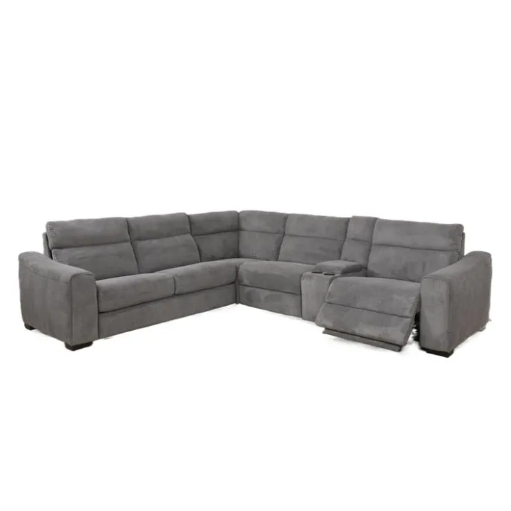 Power Reclining Sleeper Sectional with Console - 6 pcs Grey Best